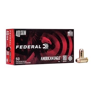 Federal American Eagle 40 S&W Ammo - 40 S&W 180gr Full Metal Jacket 50/Box