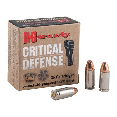 Hornady Critical Defense 9mm Luger Ammo - 9mm Luger 115gr Flex Tip Expanding 250/Case