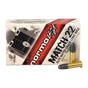 Norma Match-22 Ammo 22 Long Rifle 40gr Lead Round Nose - 22 Long Rifle 40gr Lead Round Nose 500/Box