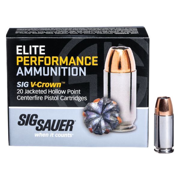 Sig Sauer Elite Performance V-Crown Handgun Ammo - .45 ACP - 185 Grain - 20 Rounds