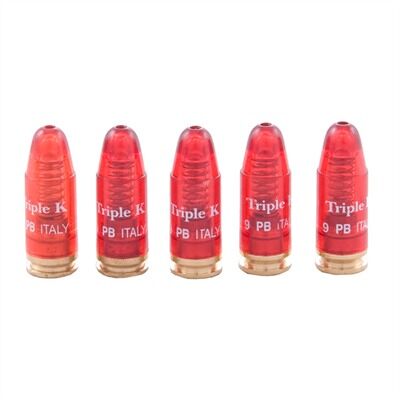 Triple-K Deluxe Snap Caps Dummy Rounds - 9mm, 5 Caps Per Pak