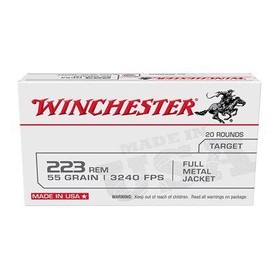 Winchester Usa 223 Remington Ammo - 223 Remington 55gr Full Metal Jacket 150/Box