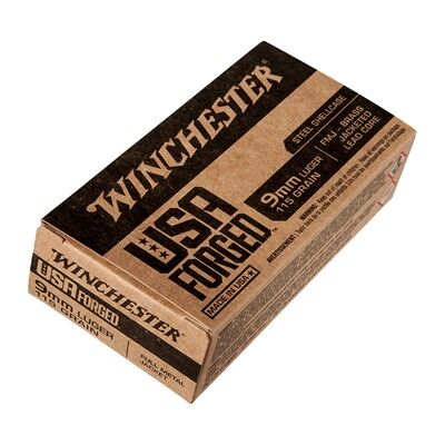 Winchester Usa Forged Ammo 9mm Luger 115gr Fmj - 9mm Luger 115gr Full Metal Jacket 50/Box