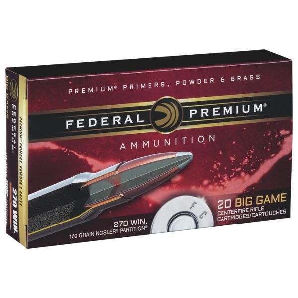 Federal Premium Nosler Partition Centerfire Rifle Ammo - .270 Winchester - 150 Grain