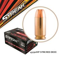 Streak Visual, .45 ACP, Jacketed Hollow Point, 230 Grain, 20 Rounds