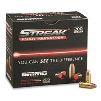 Streak Visual Ammunition, 9mm, FMJ, 124 Grain, 200 Rounds
