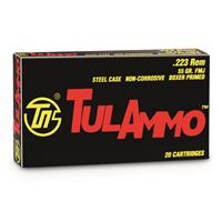 TulAmmo, .223 Remington, FMJ, 55 Grain, 260 Rounds