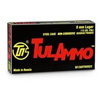 TulAmmo, 9mm, FMJ, 115 Grain, 250 Rounds