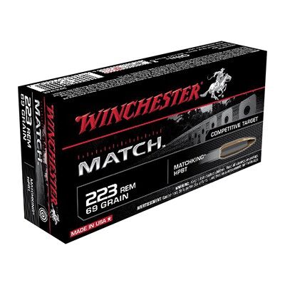 Winchester Match 223 Remington Ammo - 223 Remington 69gr Hollow Point Boat Tail 20/Box
