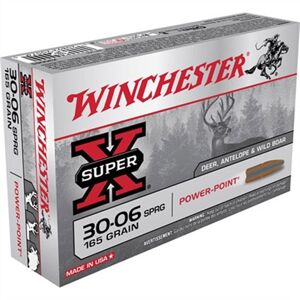 Winchester Super-X Ammo 30-06 Springfield 165gr Pointed Sp - 30-06 Springfield 165gr Pointed Soft Point 20/Box