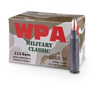 Wolf WPA Military Classic, .223 Remington, 55 Grain, Soft Point, 240 Rounds