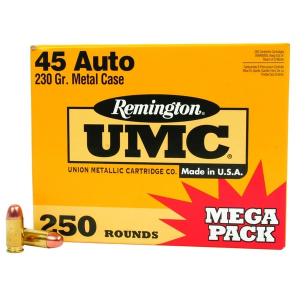 REMINGTON UMC 45 ACP 230 Grain FMJ Ammo, 250 Round Box (L45AP4A)