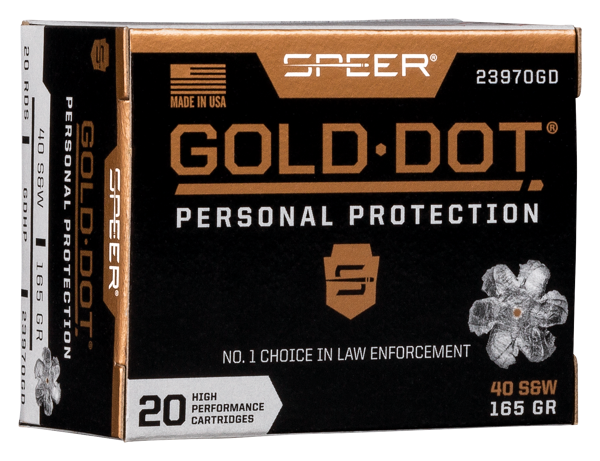 Speer Gold Dot Personal Protection .40 S&W Luger 165 Grain Hollow Point Handgun Ammo