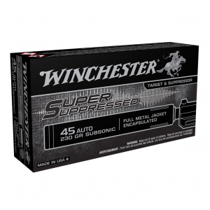 WINCHESTER Super Suppressed .45 ACP 230Gr FMJ 50rd Box Ammo (SUP45)
