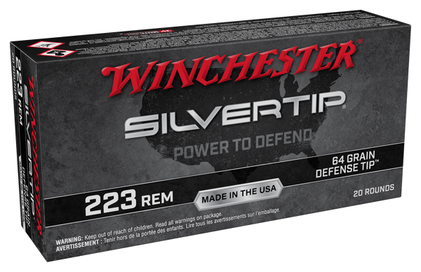 Winchester Silvertip Defense Tip Centerfire Rifle Ammo - .223 Remington - 64 Grain - 20 Rounds