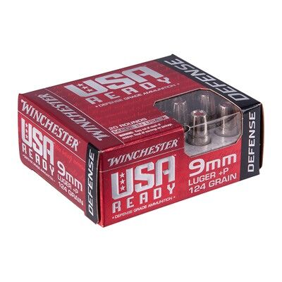 Winchester Usa Ready 9mm Luger Ammo - 9mm Luger 124gr Hex-Vent Hollow Point 200/Case