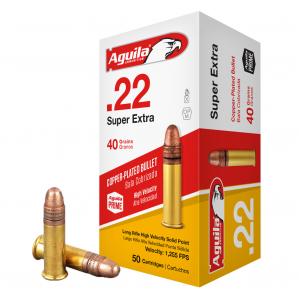 AGUILA .22 Super Extra 40gr Copper-Plated Solid Point 50rd Box Ammunition (1B222328)