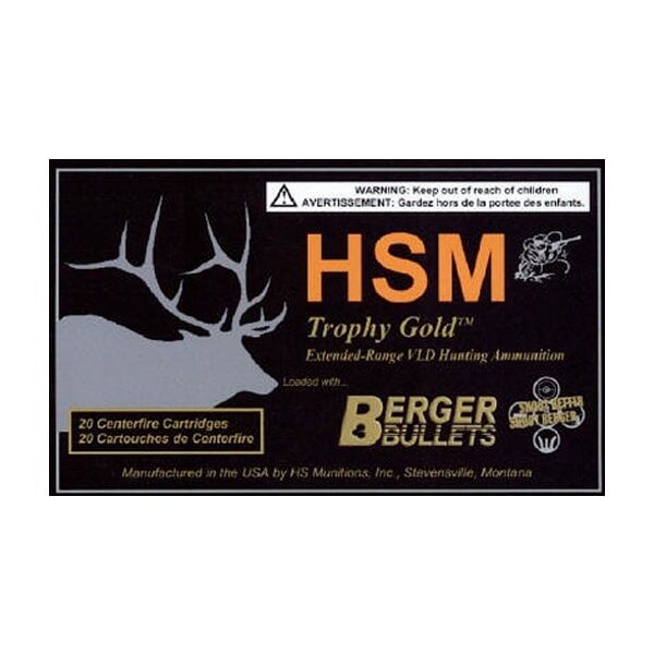 HSM Trophy Gold Centerfire Rifle Ammo - .308 Winchester - 185 Grain - 20 Rounds