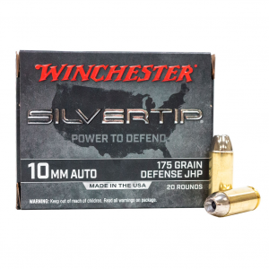 WINCHESTER AMMO Silvertip 10mm Auto 175Gr Jacket Hollow Point 20 Bx/10 Cs Handgun Ammo (W10MMST)