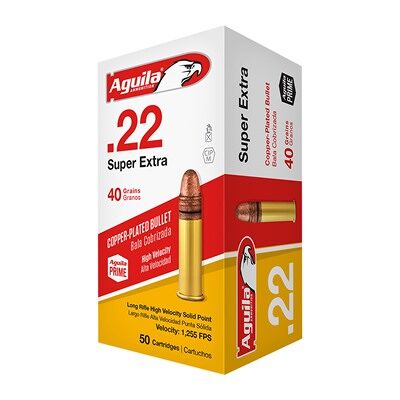 Aguila Super Extra High Velocity 22 Long Rifle Rimfire Ammo - 22 Lr 38gr Copper Plated Hollow Point 2,000/Case