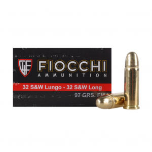 FIOCCHI 32 S&W Long 97 Grain FMJ Ammo, 50 Round Box (32SWLA) - Ammohead