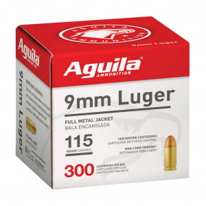AGUILA 9mm Luger 115Gr FMJ 300rd Box Ammo (1E097700)