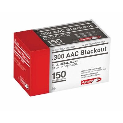 Aguila 300 Aac Blackout 150gr Fmj Rifle Ammo - 300 Aac Blackout 150gr Full Metal Jacket 50/Box