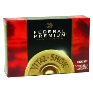 FEDERAL Vital-Shok 12 Gauge 2.75in 00 Buckshot Ammo, 5 Round Box (P15400)