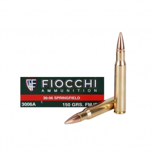 FIOCCHI 30-06 Sprg. 150 Grain FMJBT Ammo, 20 Round Box (3006A)