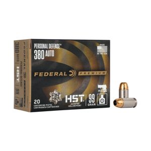 Federal Premium Personal Defense .380 ACP 99 Grain HST Handgun Ammo