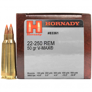 HORNADY 22-250 Rem 50 Gr V-Max Ammo (83361)