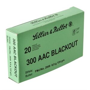 Sellier & Bellot 300 Aac Blackout 124gr Fmj Ammunition - 300 Aac Blackout 124gr Fmj 20/Box