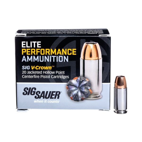 Sig Sauer Elite Performance V-Crown Handgun Ammo - .40 S&W - 165 Grain - 20 Rounds