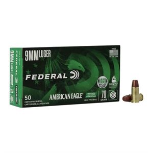 Federal Lead Free Range 9mm Luger Ammo - 9mm Luger 70gr Lead Free Fmj 50/Box